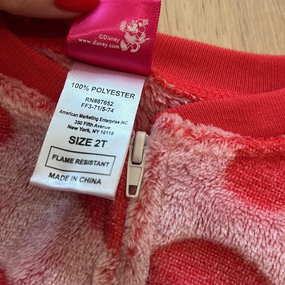 NWOT Disney Junior Minnie Mouse Fleece One Piece Pajamas